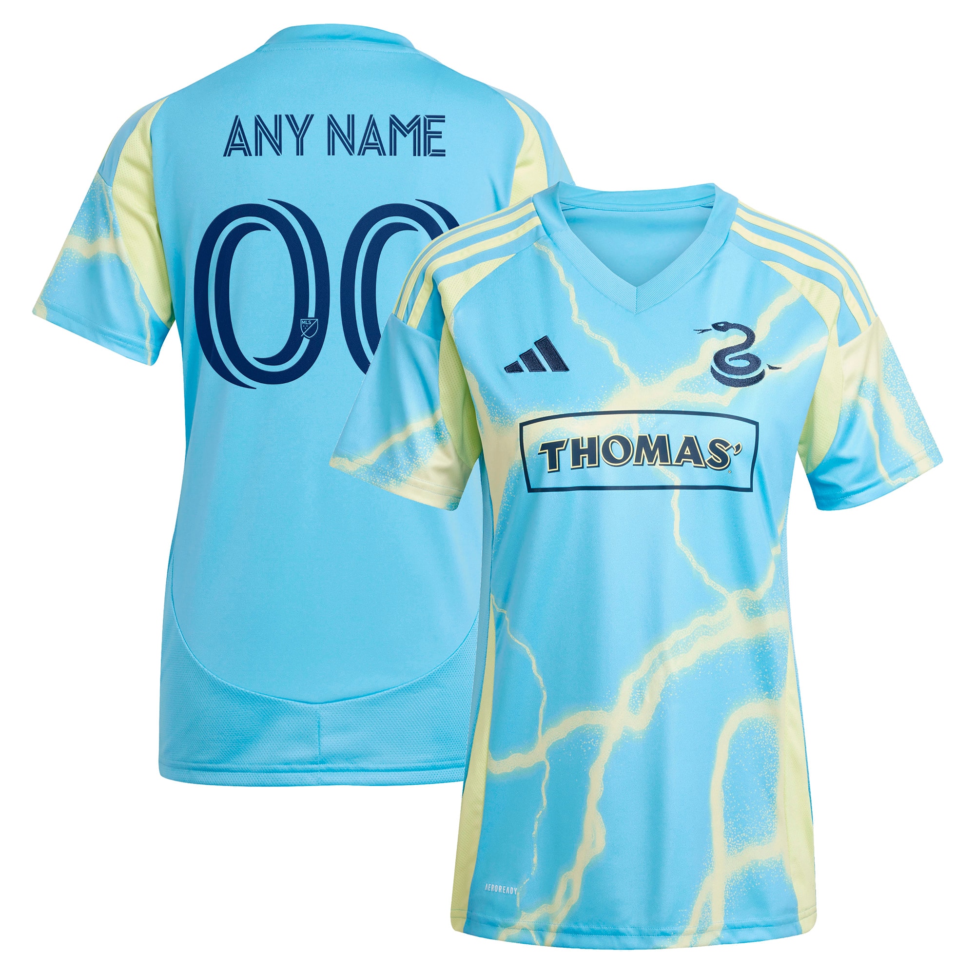 [JED] Philadelphia Union Women's 2025 The Voltage Kit Replica Custom Jersey - Blue
