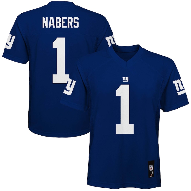 None Malik Nabers Record-Breaker NY Giants Officially Licensed Jersey