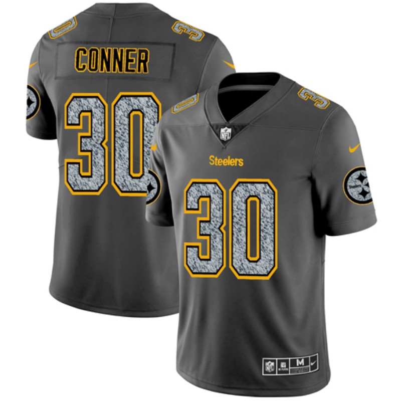 NFL P S Steelers #30 James Conner Gray Fashion Jersey - Authentic Q...
