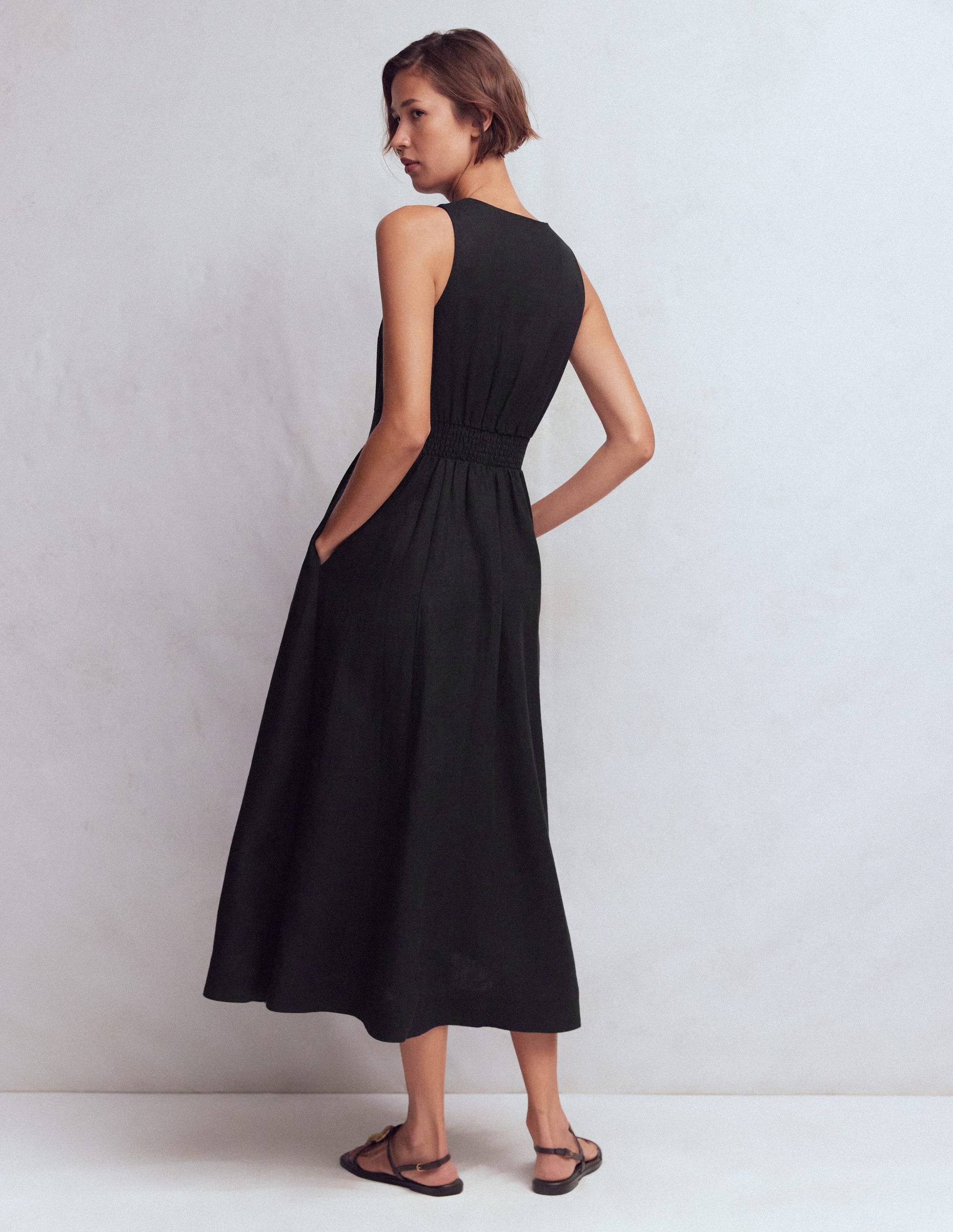 Catherine Button Linen Dress
