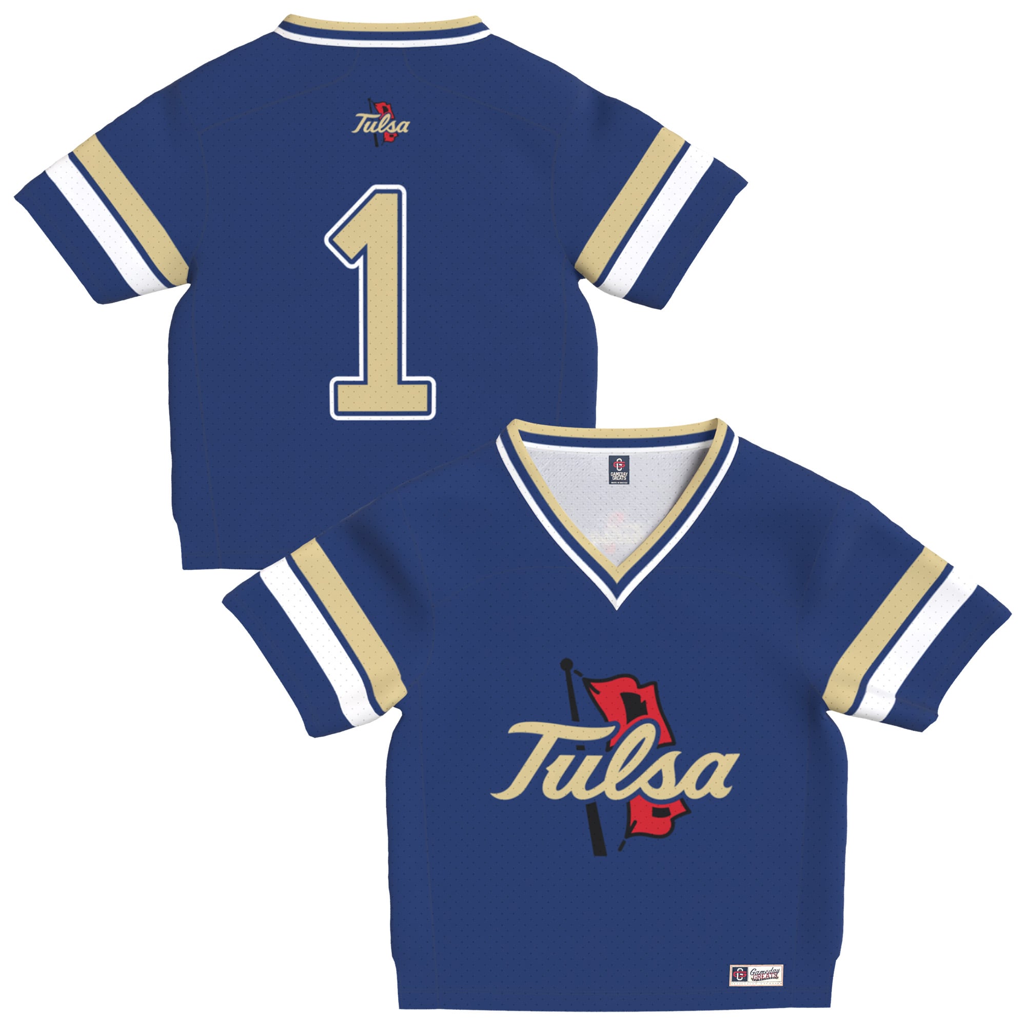 Toddler Royal Tulsa Golden Hurricane Lightweight Collegiate Football Fashion Jersey