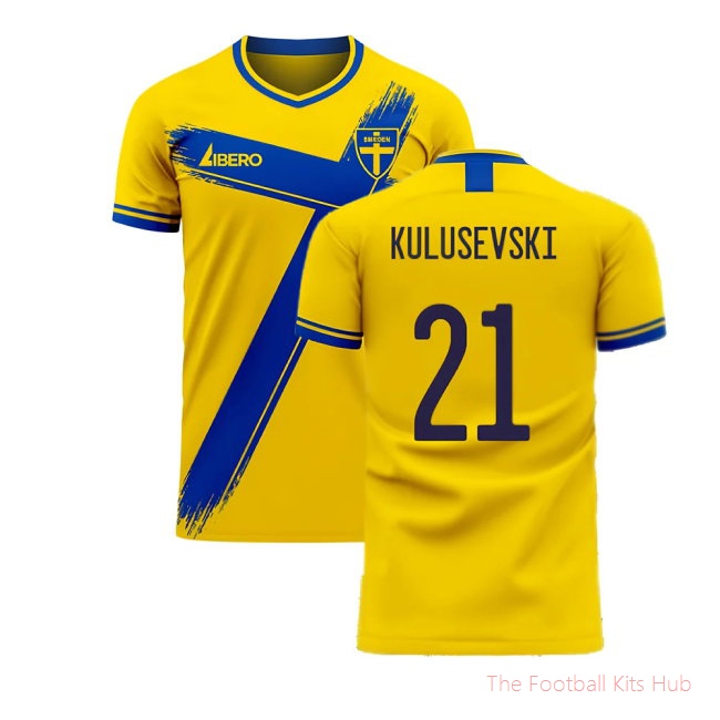 Sweden 2025-2026 Home Concept Football Kit (Libero) (KULUSEVSKI 21)