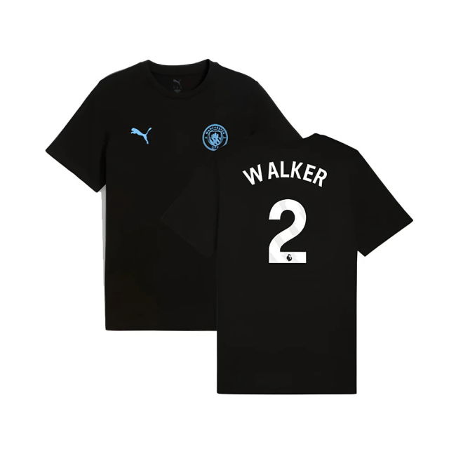 2025-2026 Man City FtblESS Tee (Black) (Walker 2) (Match Day)