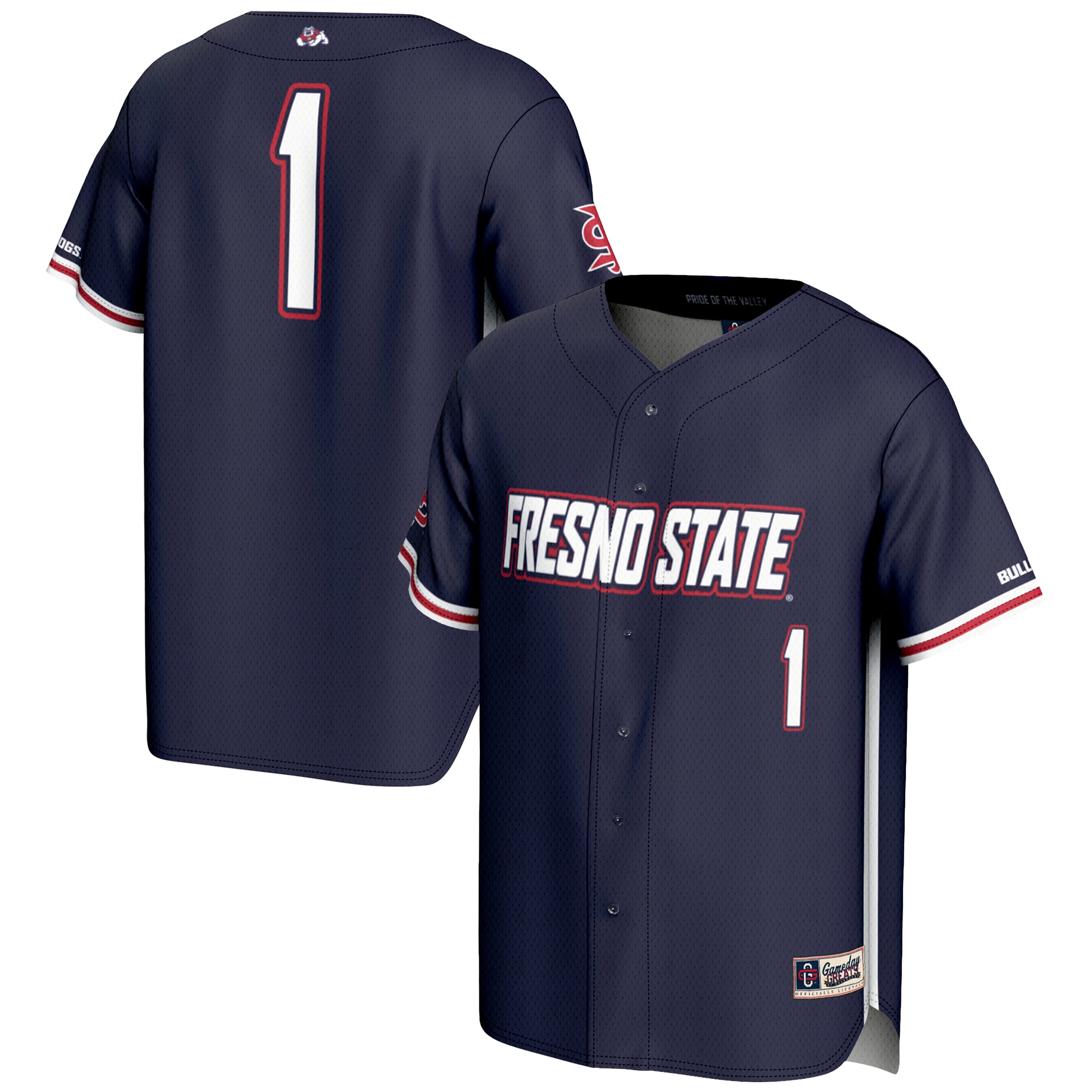 [NJP] Fresno State Bulldogs GameDay Greats Youth Lightweight Baseball Jersey - Navy