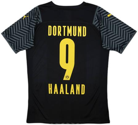 [JGK] 21/22 Borussia Dortmund Black Away Erling Haaland #9 Streetwear Retro Bundesliga Jersey