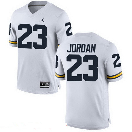 Men's U-M Wolverines White 2024 premium Michael Jordan #23 home