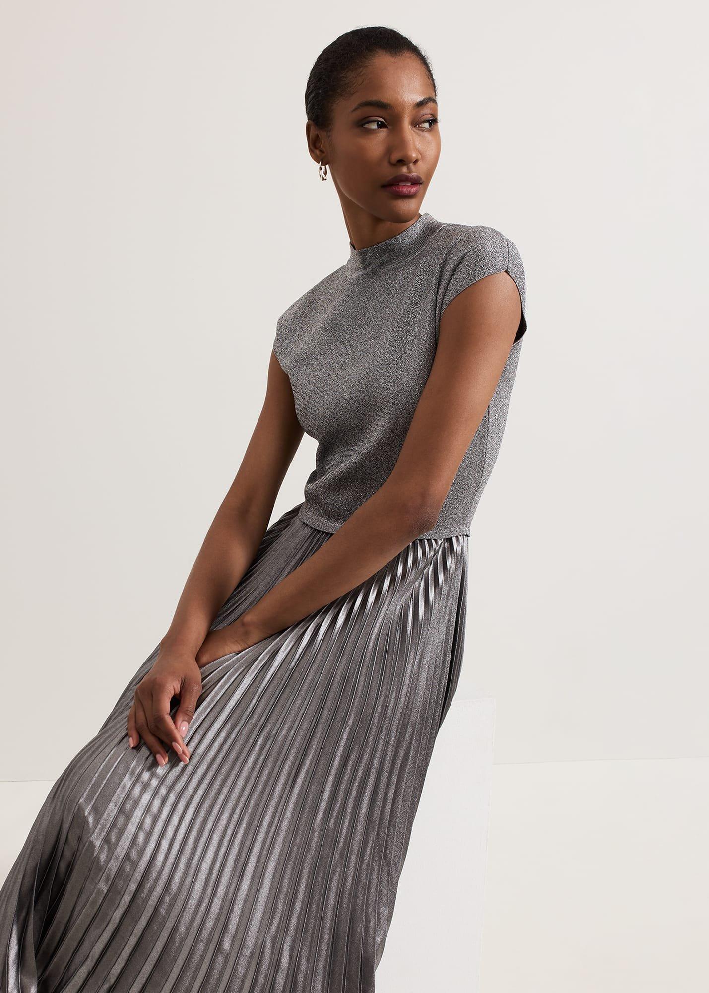Petite Jayla Metallic Knit Dress