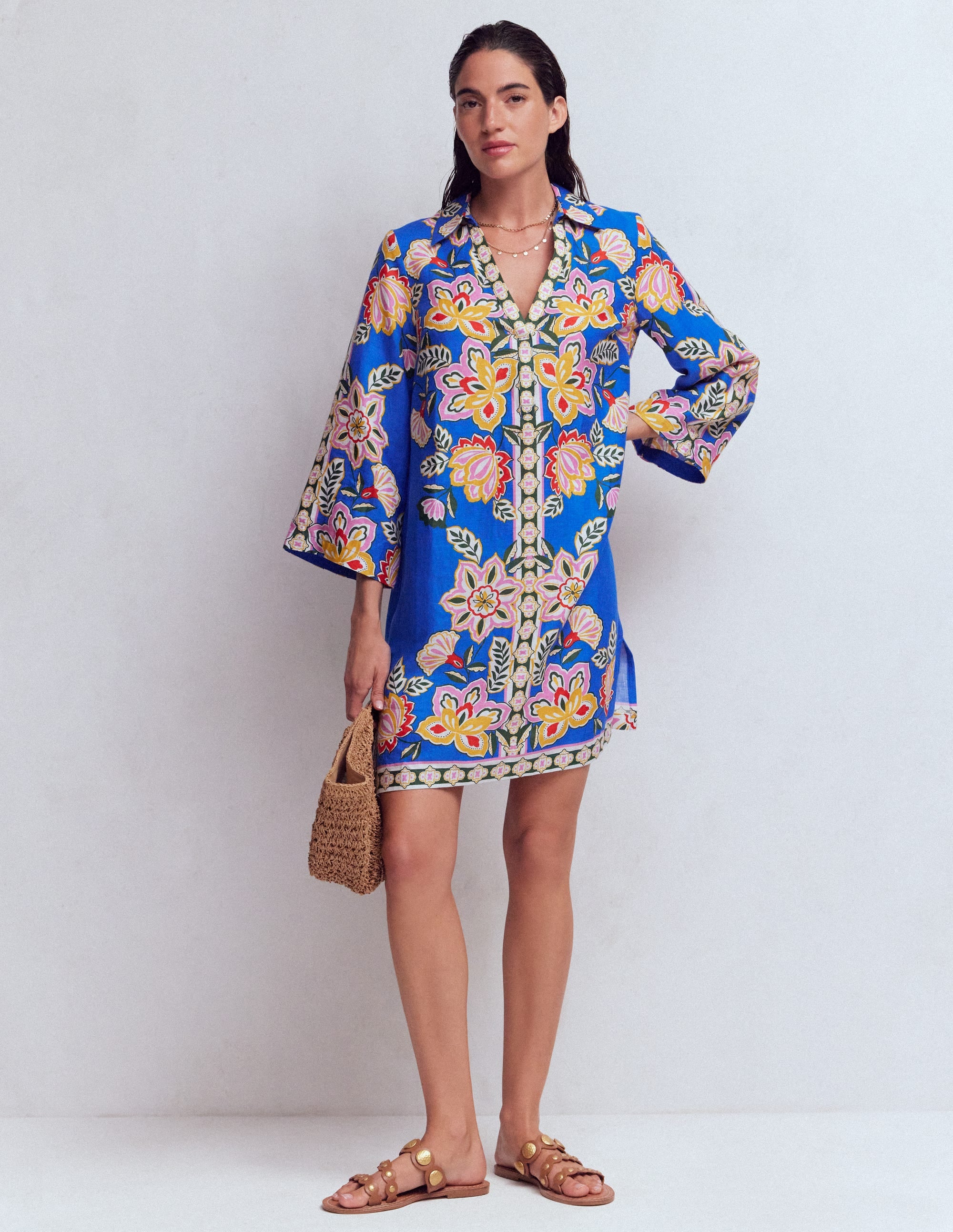 Carmen Linen Short Dress
