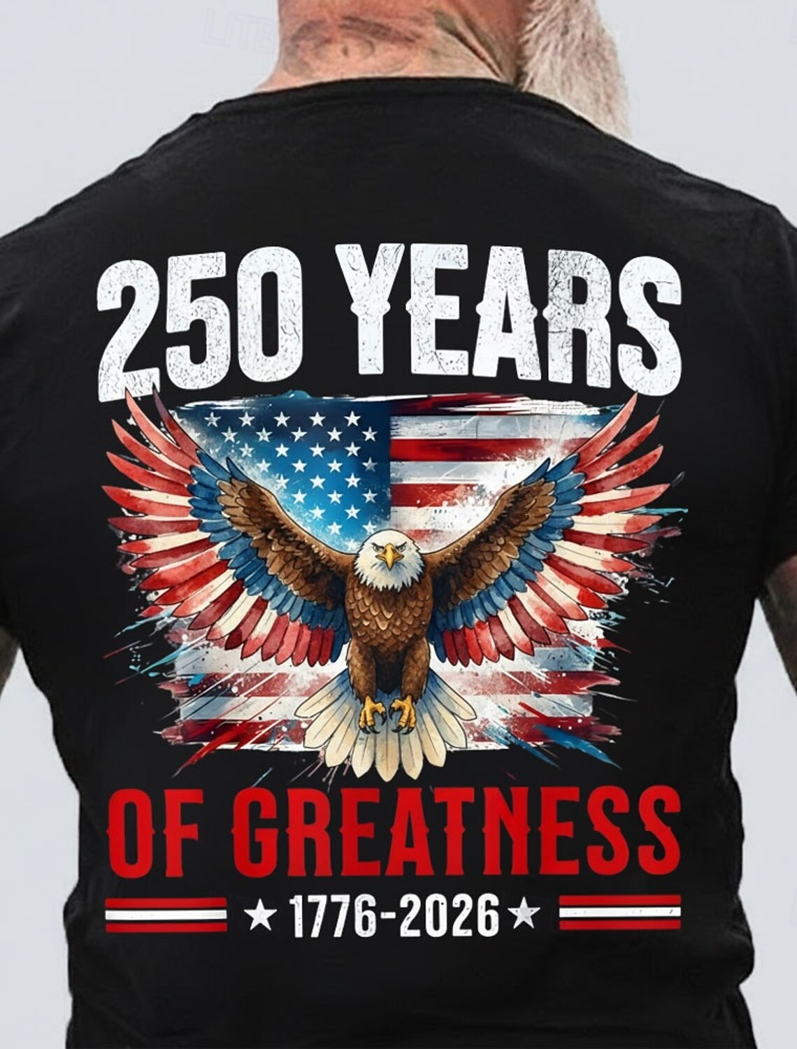 America's 250th Anniversary Men's American US Flag Eagle Veterans T