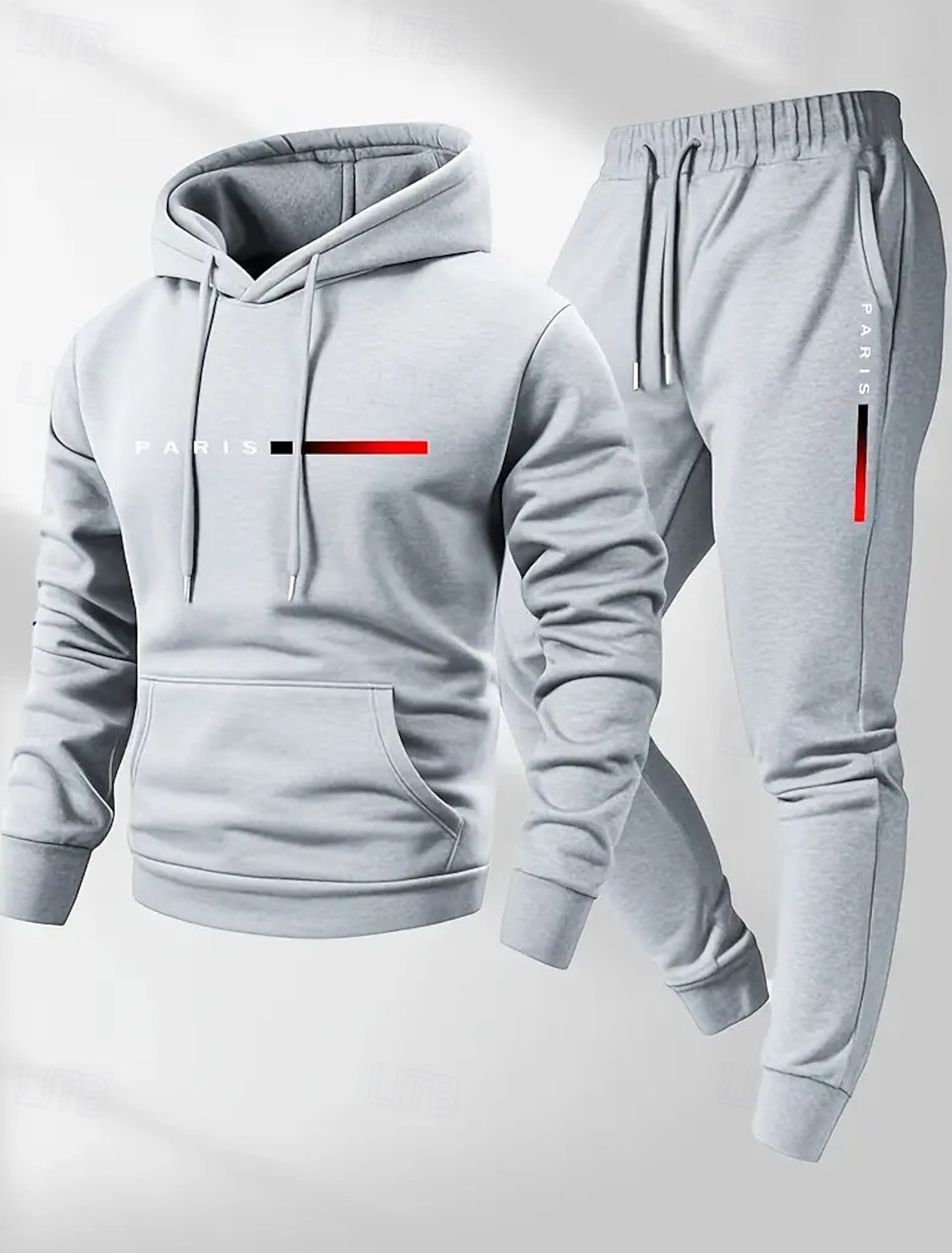 Men's 2 Piece Tracksuit Sports Sweatpants Hooded Sweatshirt with