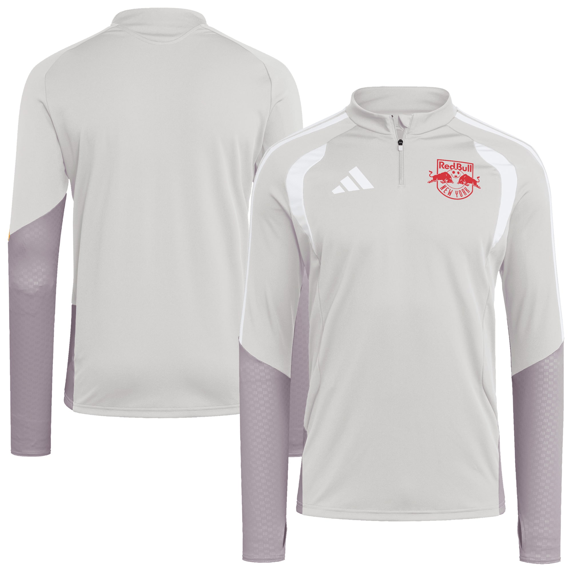 [JED] New York Red Bulls 2026 Tiro Competition Quarter-Zip Training Jersey Top - Silver