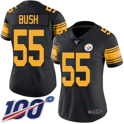 Official NFL s Pittsburgh Steelers #55 Devin Bush Black Limited Jersey