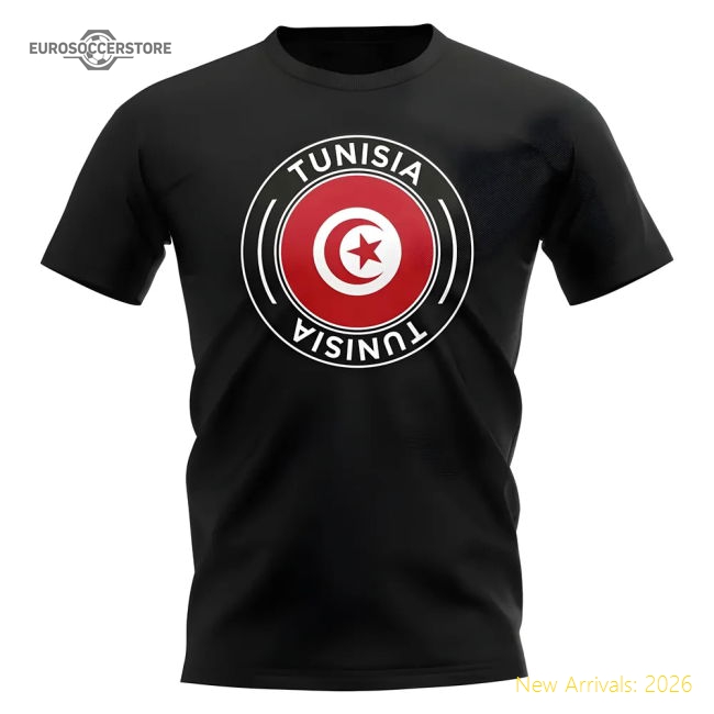 Tunisia Football Badge T-shirt (black) - Fan Collection