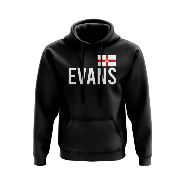 Jonny Evans Northern Ireland Name Hoody (Black) Oranje Official