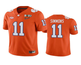 home jersey Men's Clemson CLE Isaiah Simmons #11 Orange 2020 Football