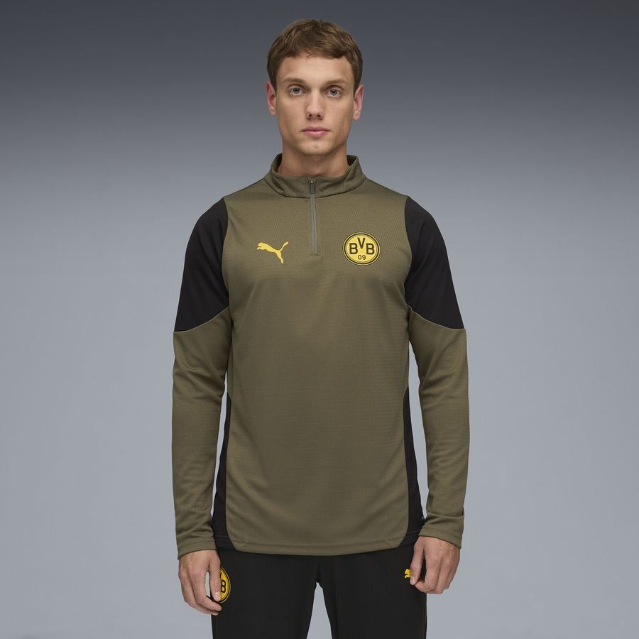 Dortmund Training Shirt 1/4 Zip Loden Green/puma Jet Black