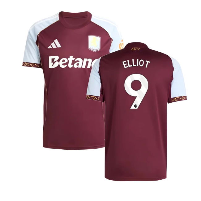 2025-2026 Aston Villa Home Shirt (Elliot 9) | Classic Style