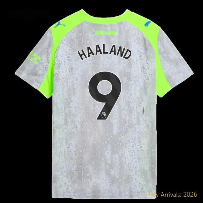 Safe Kids Man City Haaland Jersey 2025-2026 Soft-touch Stretchy