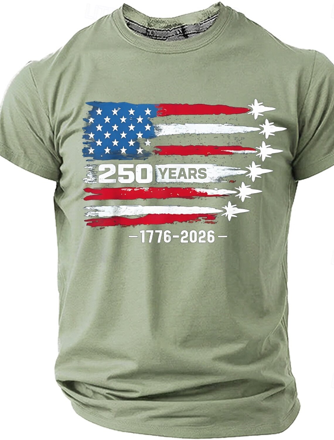 4th of July 2026 250th Men's 250 Years 1776 2026 Fighter Jets American Flag Patriotic 250th Anniversary Military Air Force Graphic T Shirt Casual Navy Blue Designer Apparel S M L XL XXL XXXL
