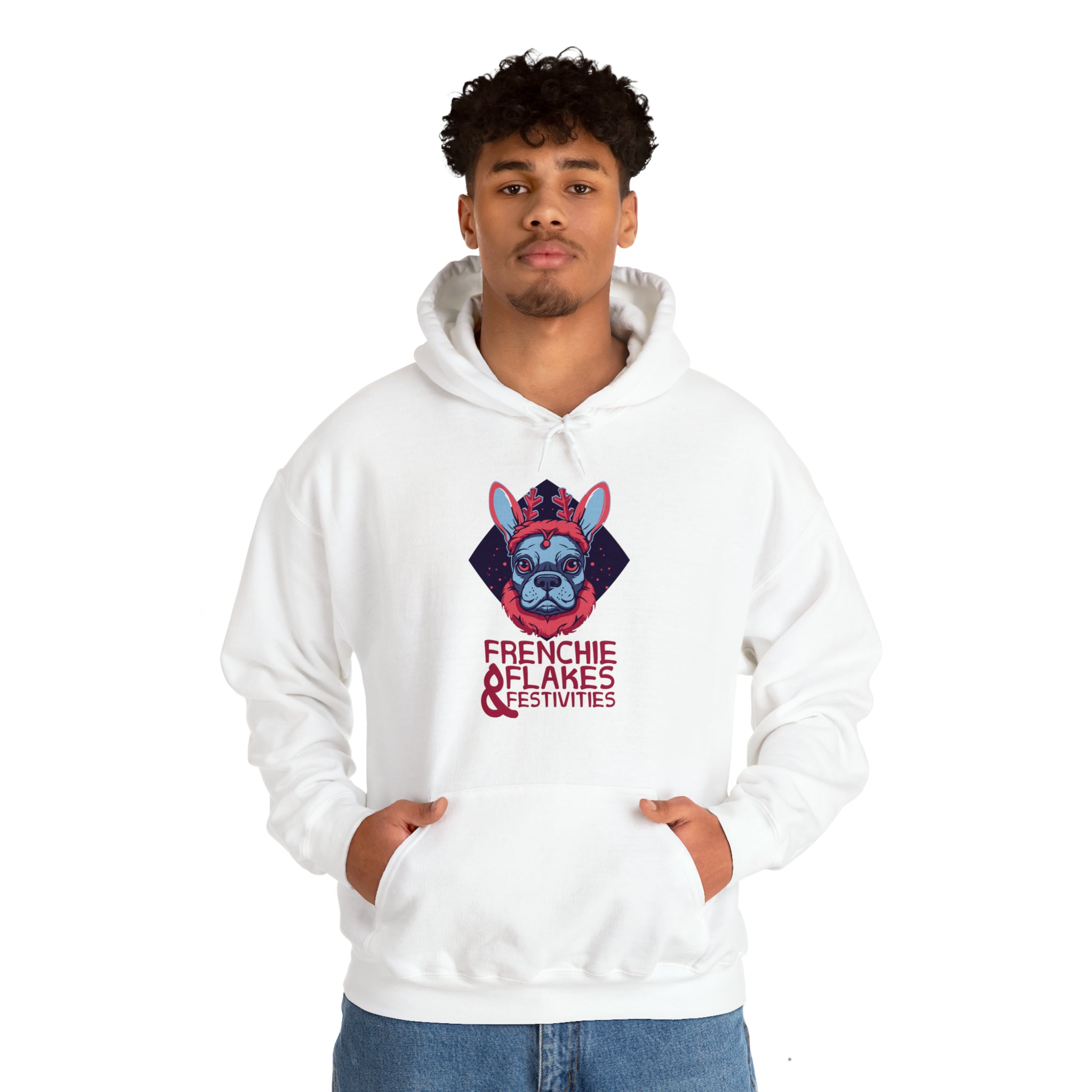 French Bulldog Frenchie & Flakes Unisex Hoodie Durable Dog Item