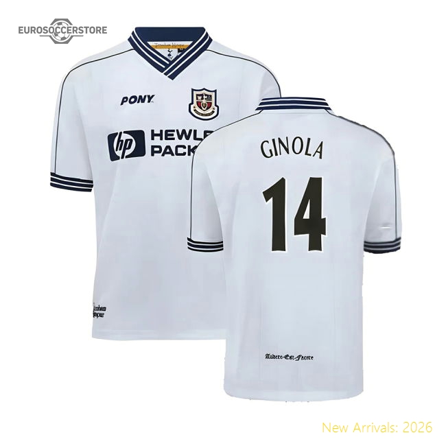 Authentic 1997-1999 Tottenham Home Pony Retro Shirt (ginola 14)