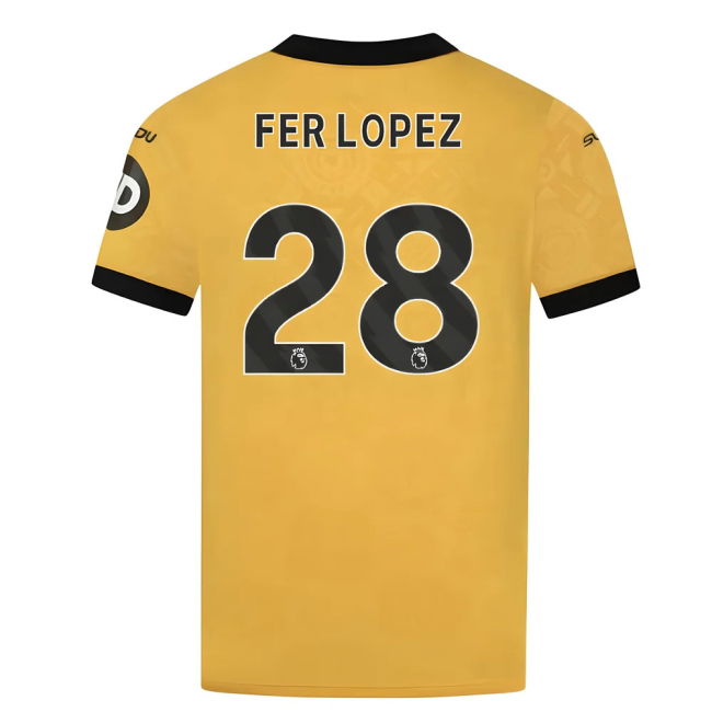 Wolves First Team High Performance Home Pro Level Shirt (Fer Lopez 28)
