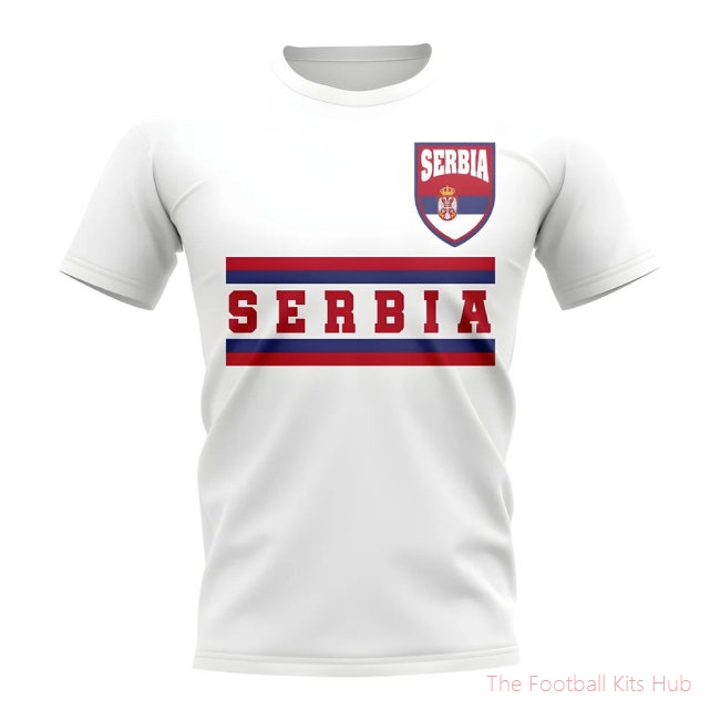Serbia Core Football Country T-Shirt (White)
