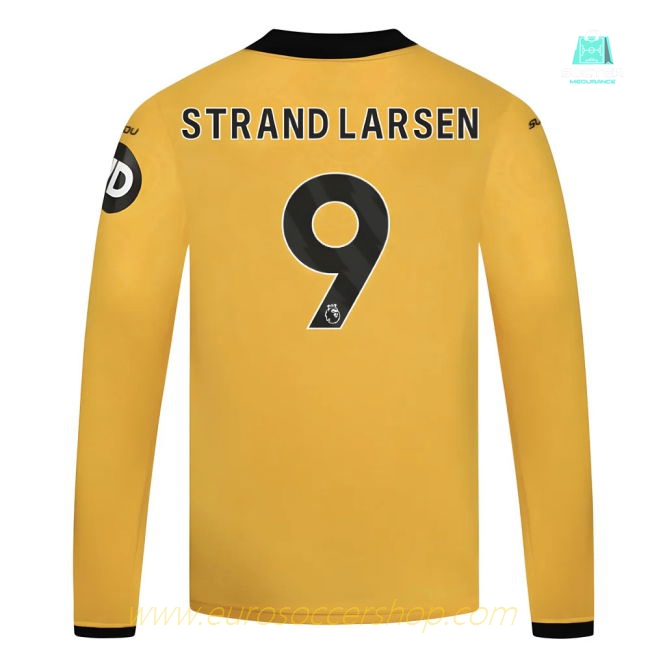 2025-2026 Wolves Long Sleeve Home Shirt - Kids (Strand Larsen 9)