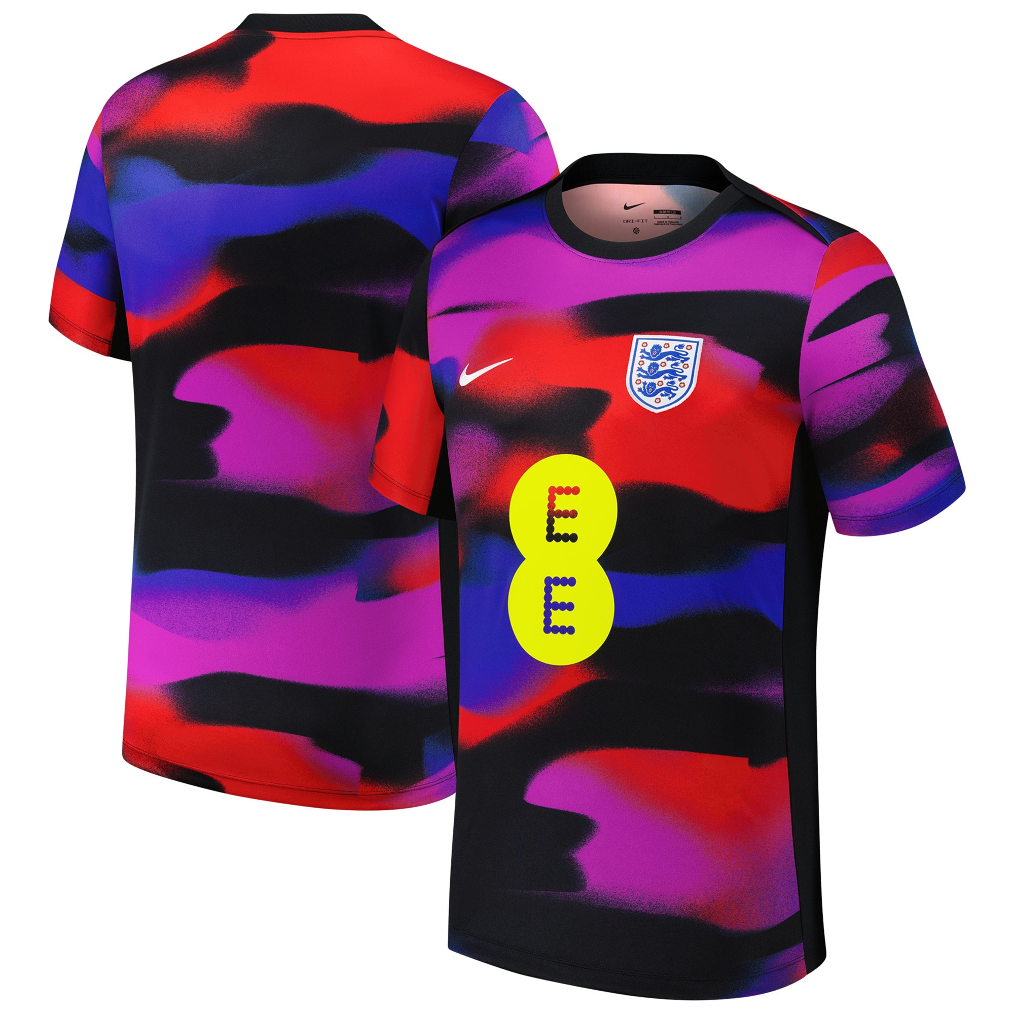 [SJH] England Women's National Team 2025 Academy Pro Pre-Match Performance Jersey Top - Black