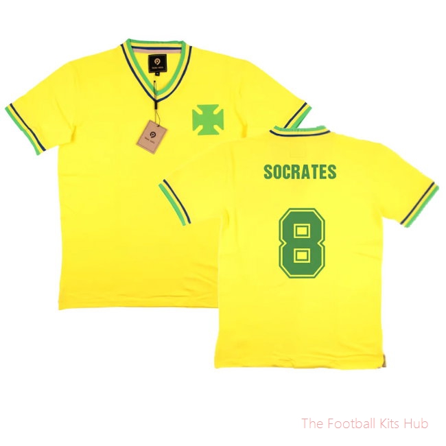 False Nein Brazil Home Football Shirt (SOCRATES 8)