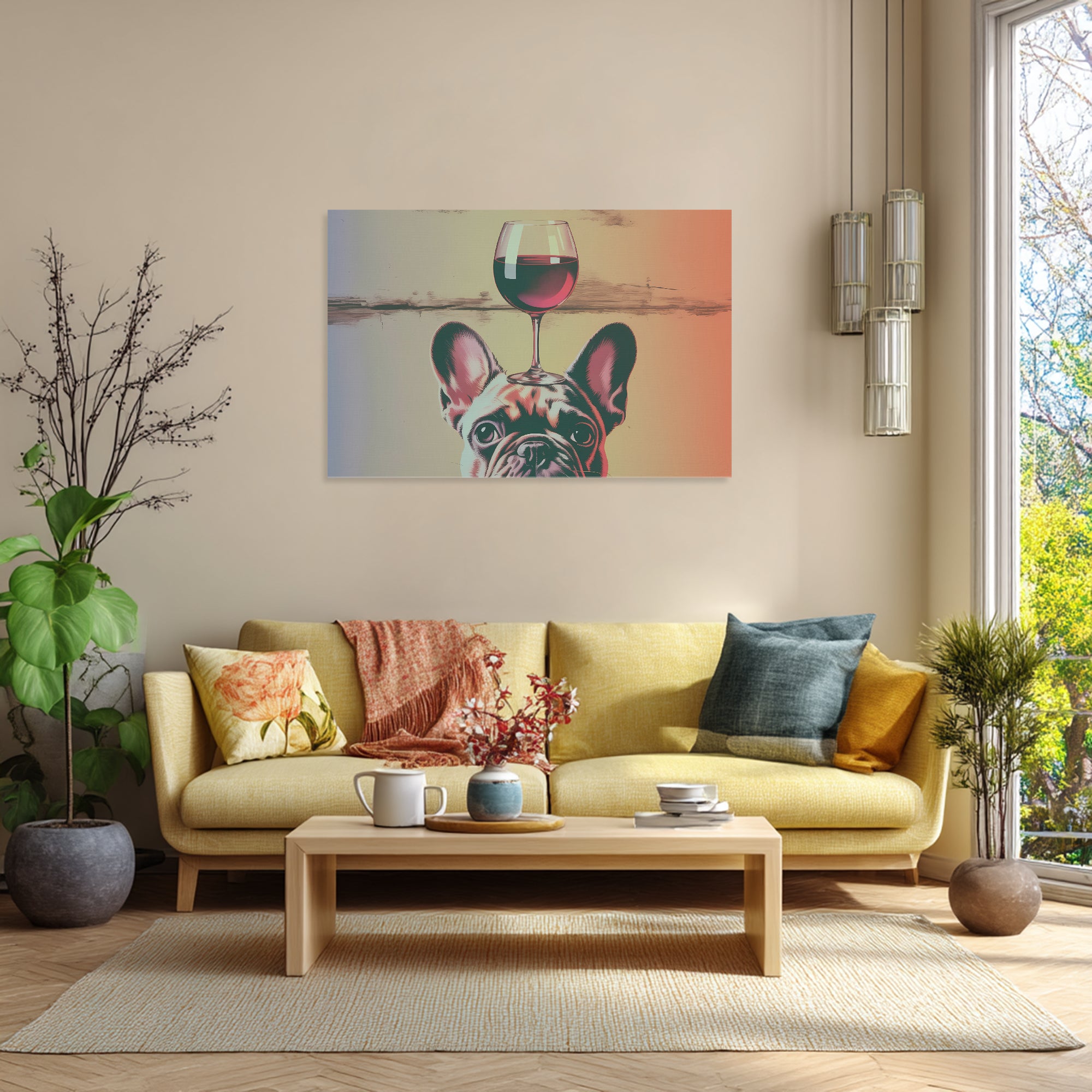 French Bulldog Petunia Adorable Frenchie Canvas Wall Art Durable Dog Item