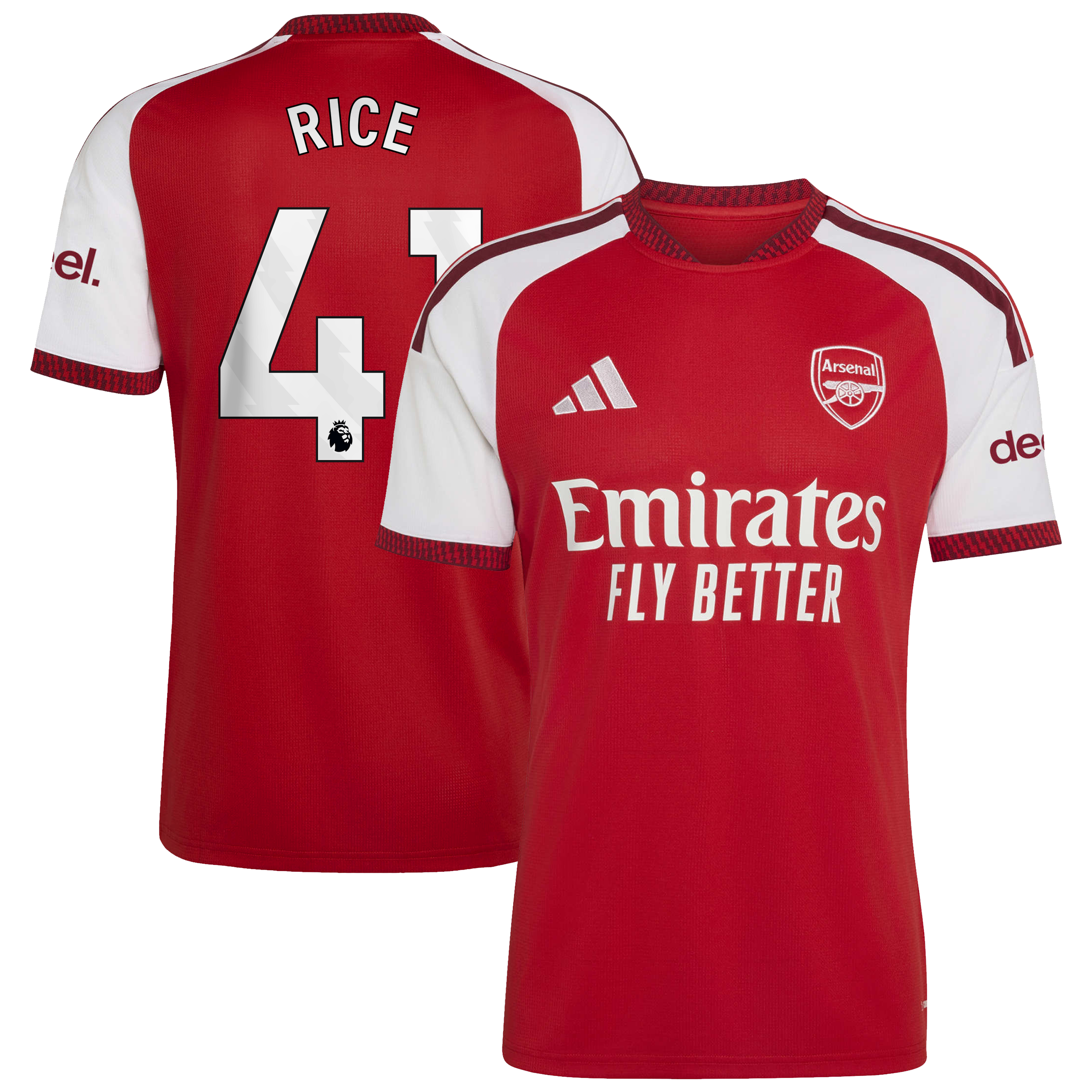 [SJH] Declan Rice #41 Arsenal 2026/27 Home Replica Jersey - Red