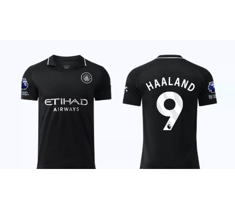 [FSOUK] 25/26 Manchester City All Black Away Erling Haaland #9 Founding Tribute Fashion Jersey
