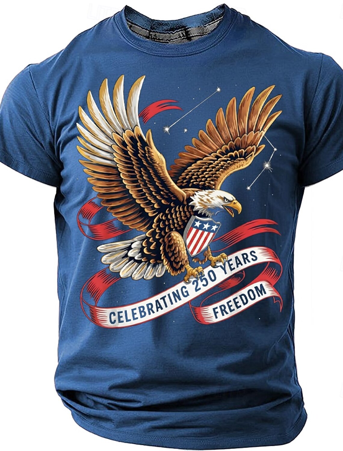 4th of July 2026 250th Memorial Day Men's 3D Print US Flag Crew Neck Short Sleeve T-Shirt Daily Street