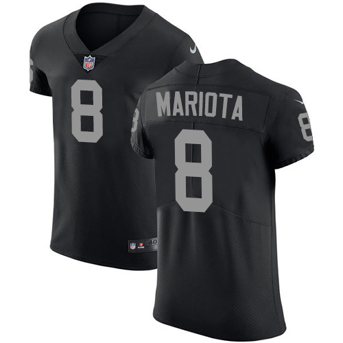 NFL O R Raiders #8 Marcus Mariota Black Elite Jersey - Authentic Qu...
