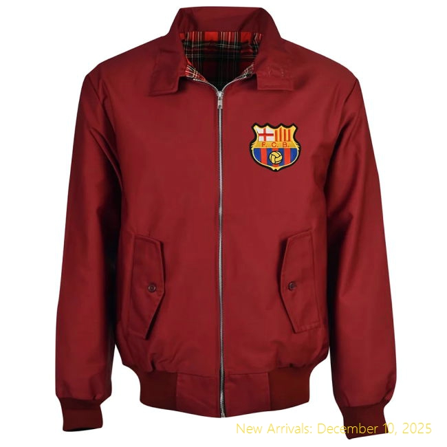 Premium Quality Barca FC Barcelona Maroon Harrington Jacket -