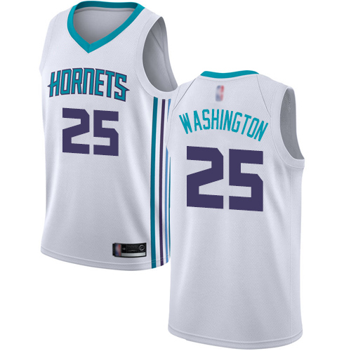 White Nike Charlotte Hornets #25 Nets Jersey - Durable Fabric