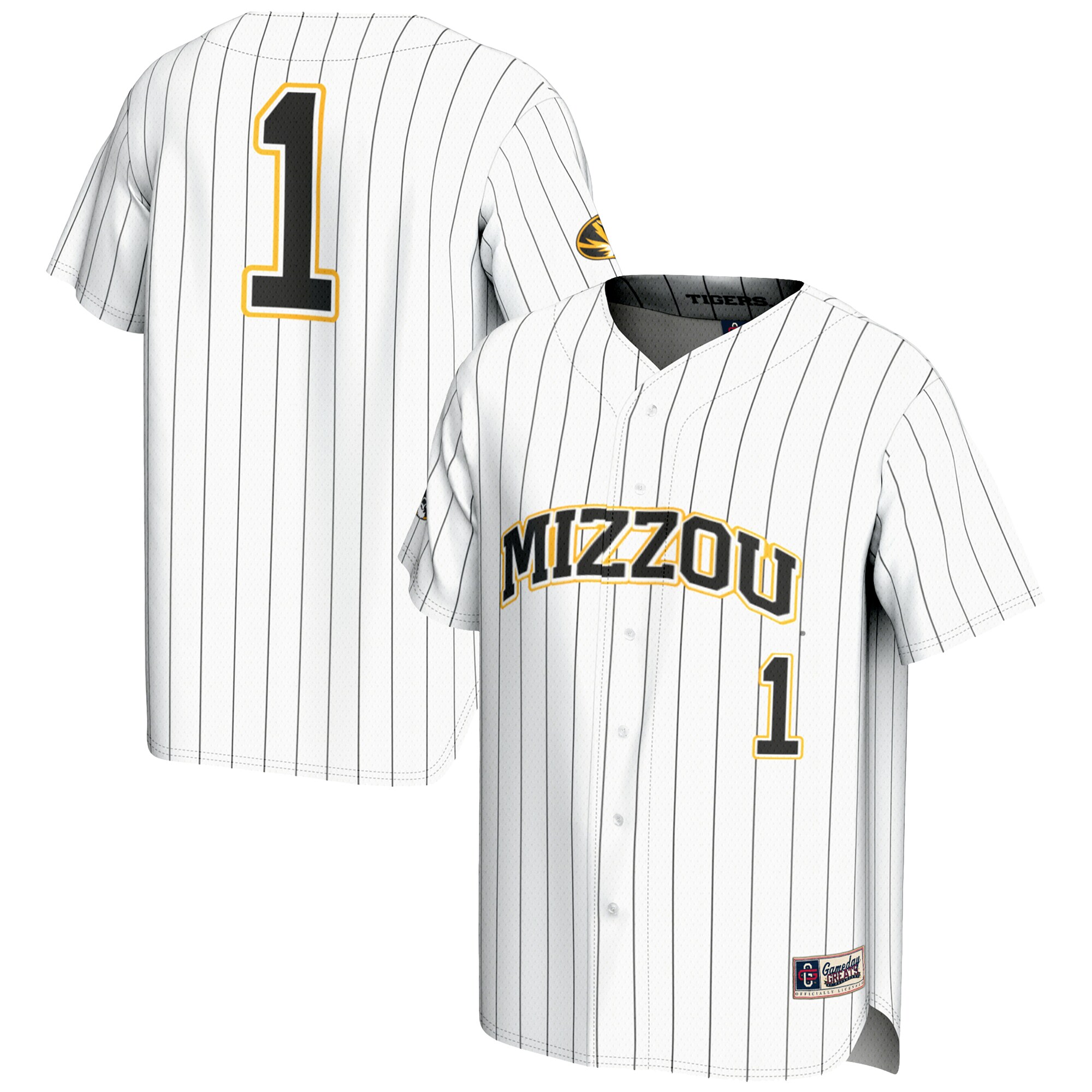 [DDG] Missouri Tigers GameDay Greats Lightweight Baseball Jersey - White