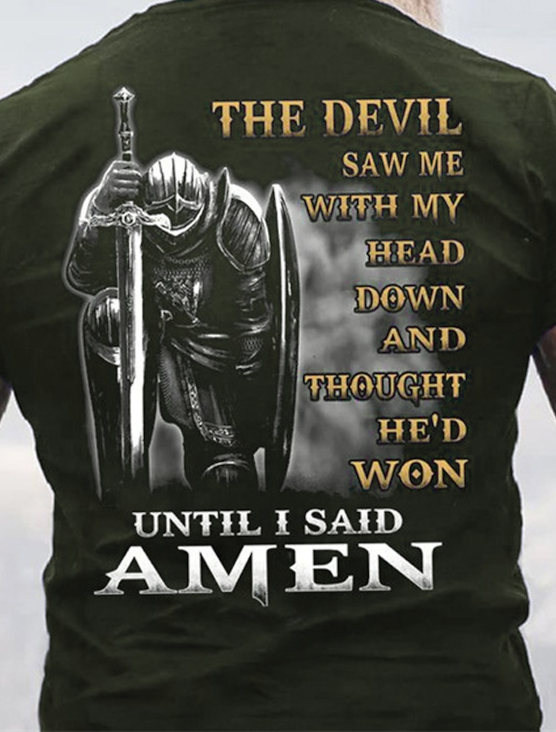 Men's Templar Cross Letter T Shirt Graphic Tee Christian Shirts Short