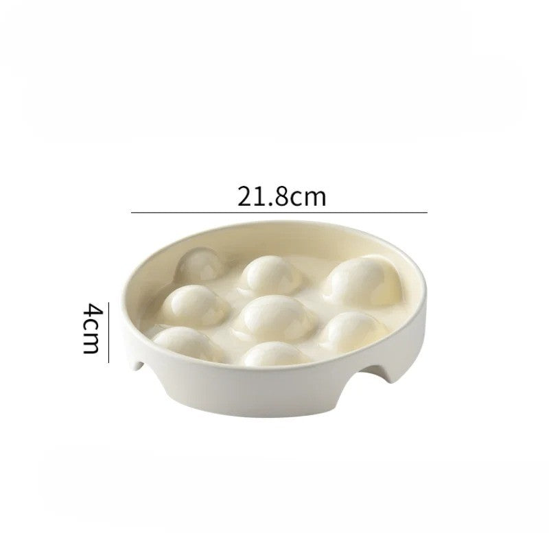 French Bulldog Bowl – Ceramic Anti-choke Food Slow Feeder Paw Protection