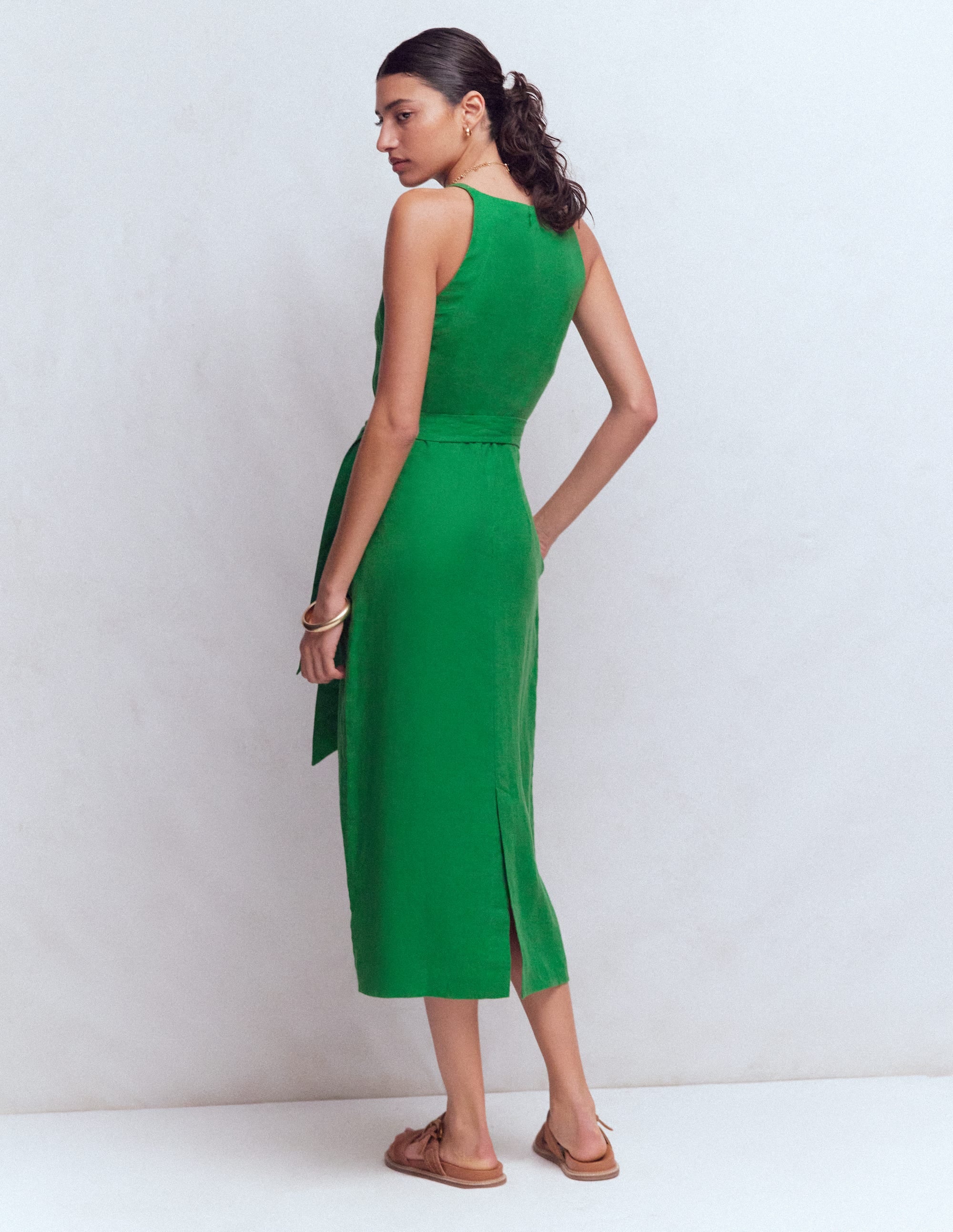 Rosa Halter Linen Midi Dress
