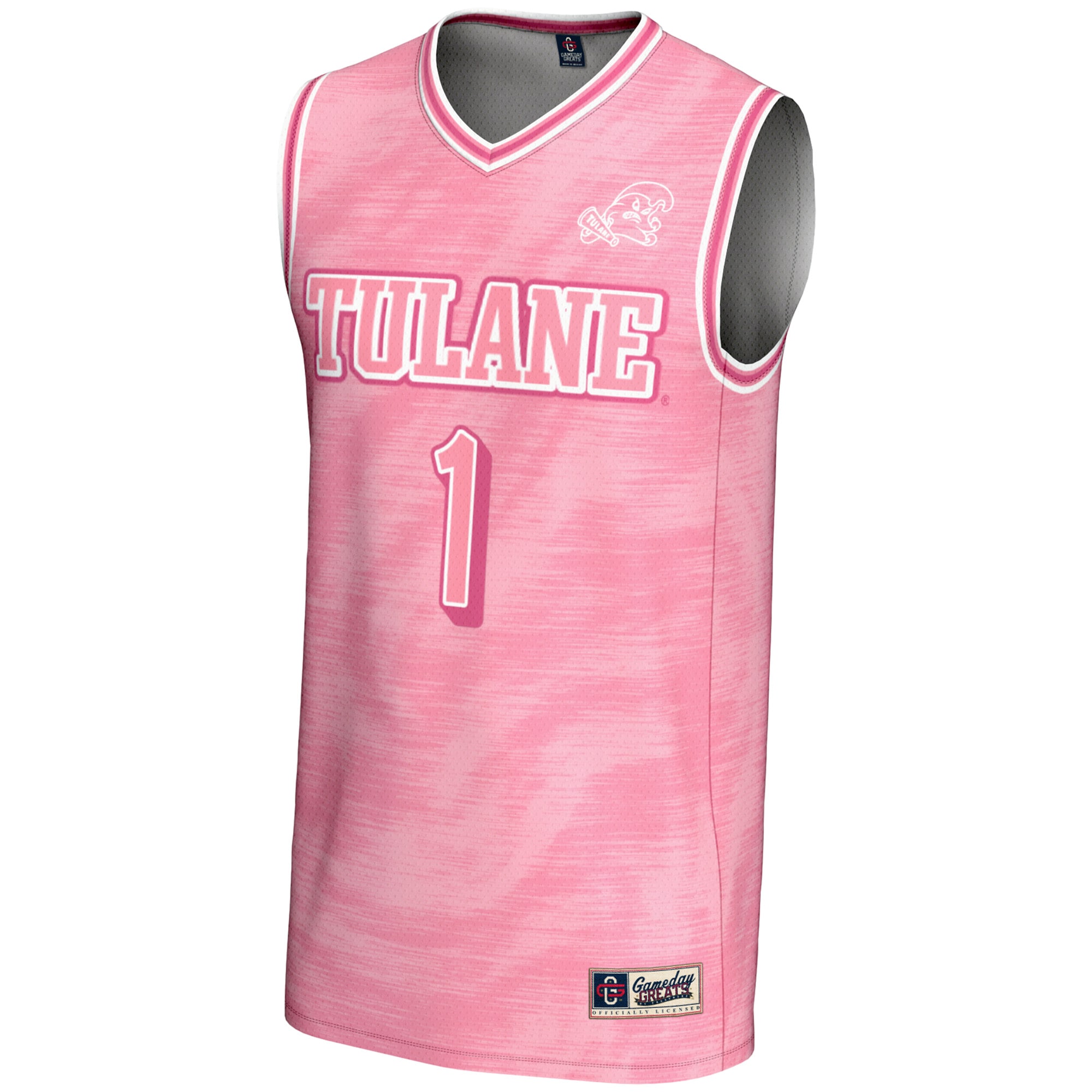 [DDG] Tulane Green Wave GameDay Greats Youth Lightweight Basketball Jersey - Pink