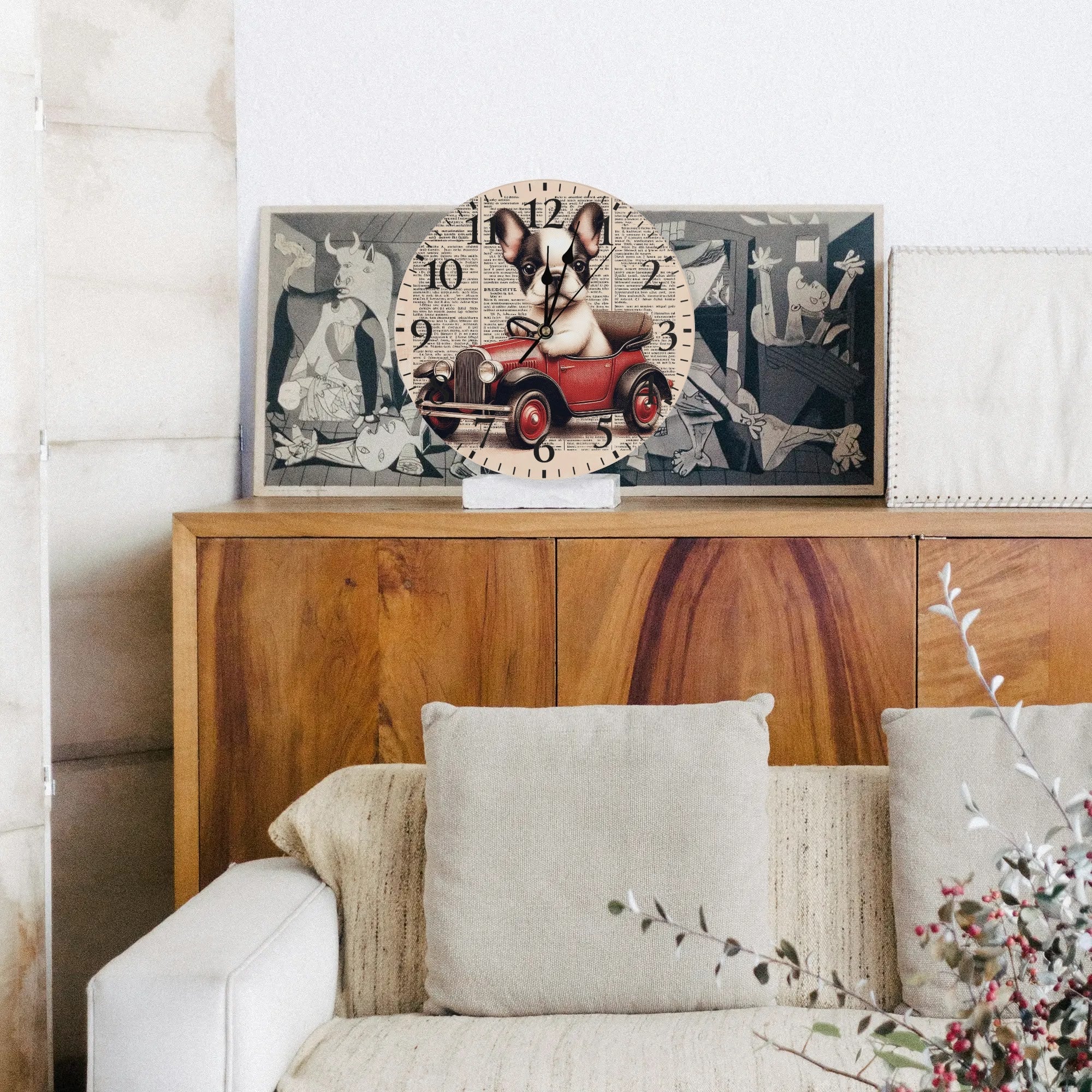 French Bulldog Piper - Frenchie Frameless Wall Clock Summer Wear