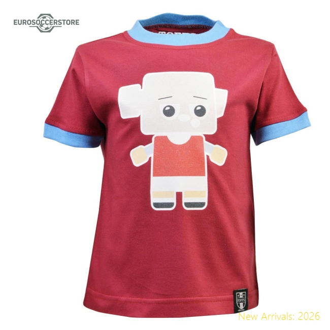 Kids West Ham Hammer Head T-Shirt - Maroon/Sky Ringer