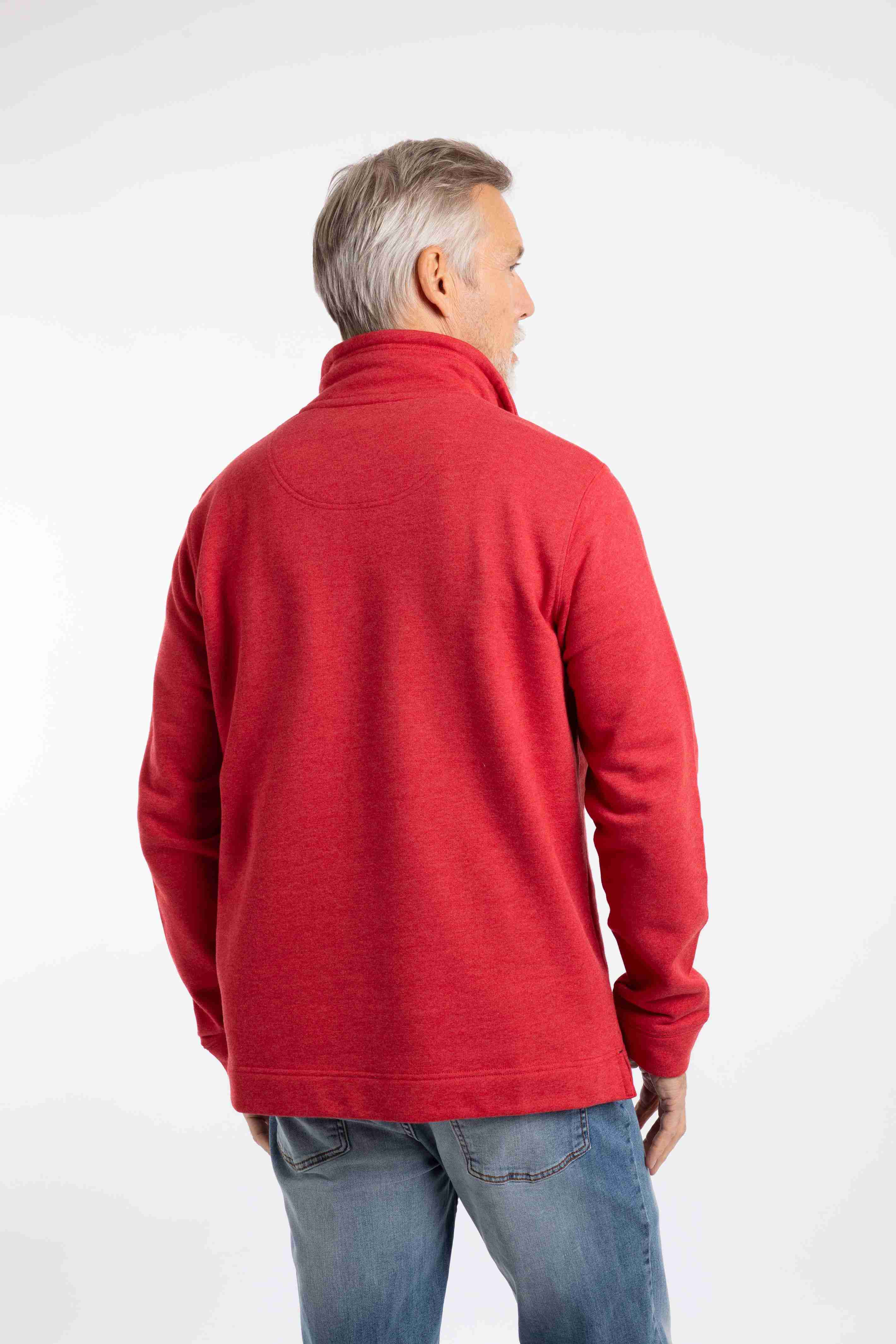 Brampton 1/4 Zip Sweatshirt Barberry Red Marl