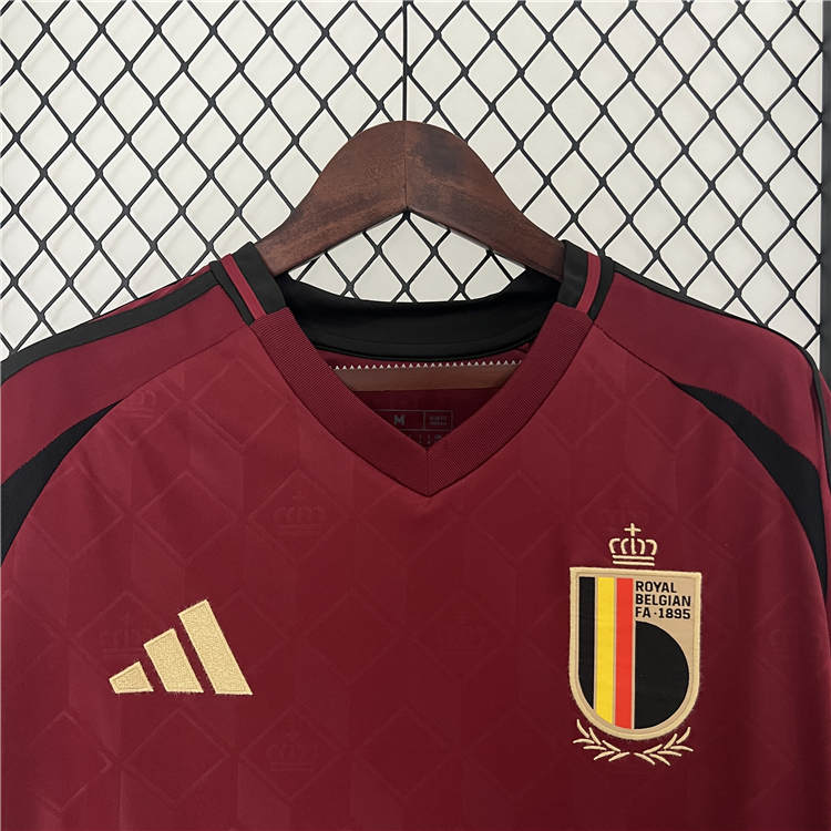 Premium Quality UEFA Euro 2024 Belgium Home Brown Football Shirt