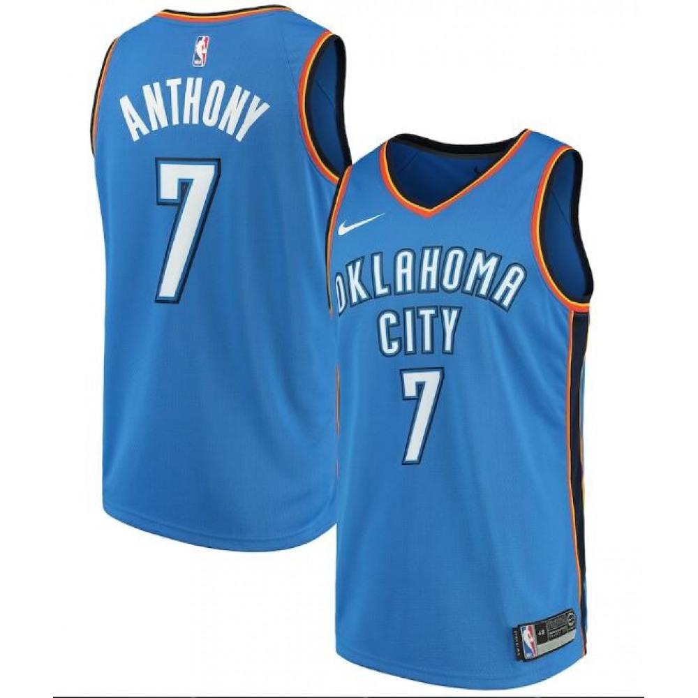 Professional Grade Men's OKC Thunder #7 Carmelo Blue Basketball Jersey