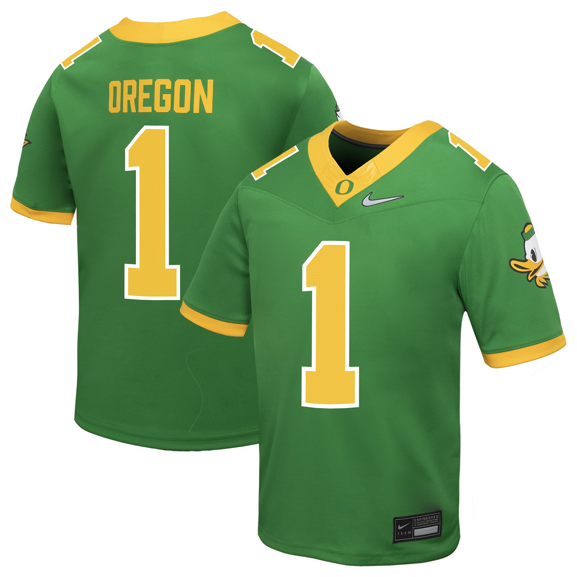 #1 Oregon Ducks Nike Youth Alternate Replica Football Jersey - Apple Green