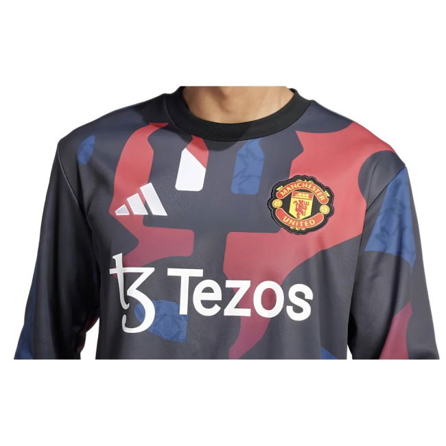 2024-2025 Man Utd Pre-Match Warm Up Top (Black)