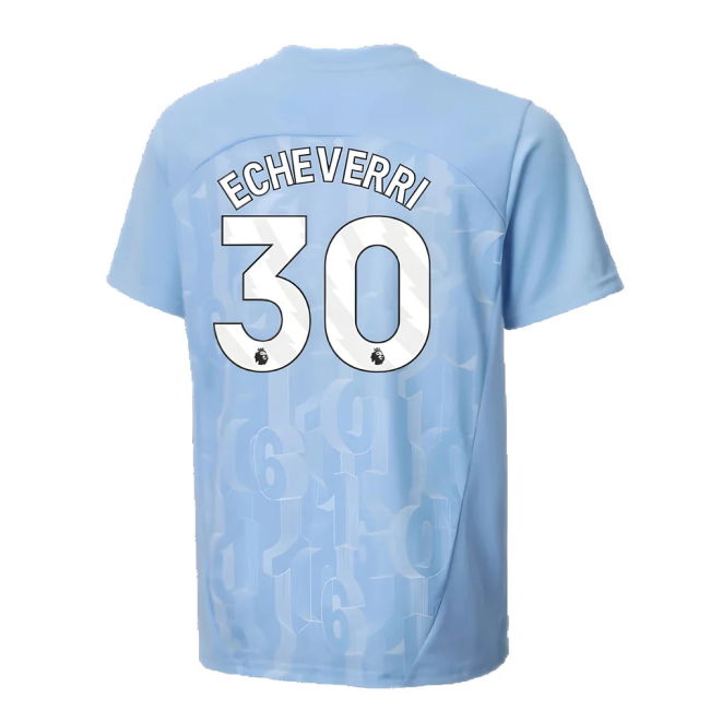 Kids Man City Club Traditional Home Football Shirt